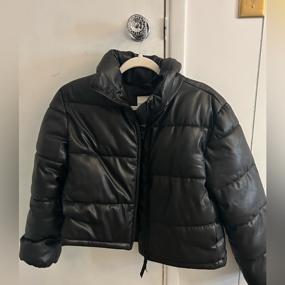 Pleather bomber jacket